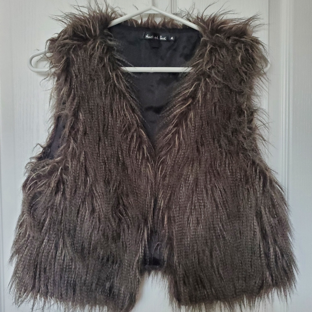 🔴 Faux fur vest brown